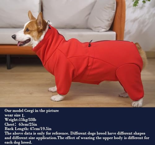 Kuscheliger Fleece-Mantel für Hunde, Ganzkörperjacke mit vier Beinen, verstellbarer Overall mit Reißverschluss, Winterkleidung, ideal für Hunde im Freien oder drinnen, für kleine, mittelgroße und