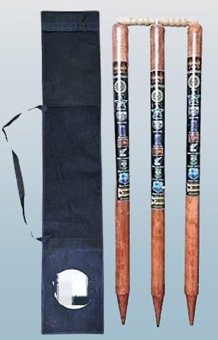 Cricket Wooden Stumps Wickets Full Size (Heavy Wood) Set of 3 with 2 Bails with Tetron Cover (B0CKTRQSK9) Amazon Price History, Amazon Price Tracker