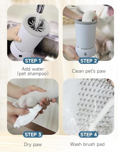 Image of Automatic Dog Paw Cleaner for Dogs,Electric Dog Foot Paw Washer Cup and Massager,2 Speeds for Thorough Cleaning and USB Rechargeable,Pet Paw Feet Cleaner for Small Medium Dogs Cats (Blue)