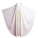 BLESSUME White Catholic Church Vestments Lamb of God Embroidered Priest Chasuble Robe