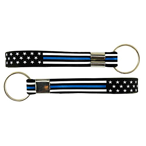 Kipp Brothers Pack of 12 Public Safety Silicone Key Rings for Career Day, Handouts - Police Officer, Thin Blue Line