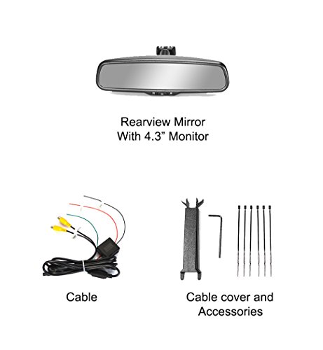 Image of Master Tailgaters 10.5 inch OEM Rear View Mirror with 4.3 inch LCD Screen | Rearview Universal Fit Mount | Auto Adjusting Brightness LCD | Anti Glare | Full Original Mirror Replacement | Easy to Install