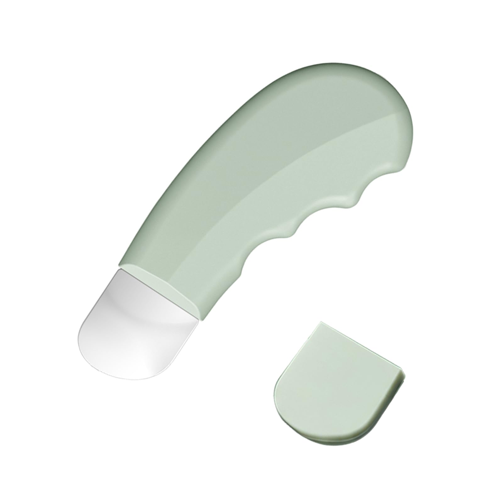 Blackhead Remover，Silicone Black head Remover，Stainless Steel Facial Scraper Tool， Black Head Extractor with Silicone Dust Cover ，Safe Clean Skin Spatula for Men and Women（Green）