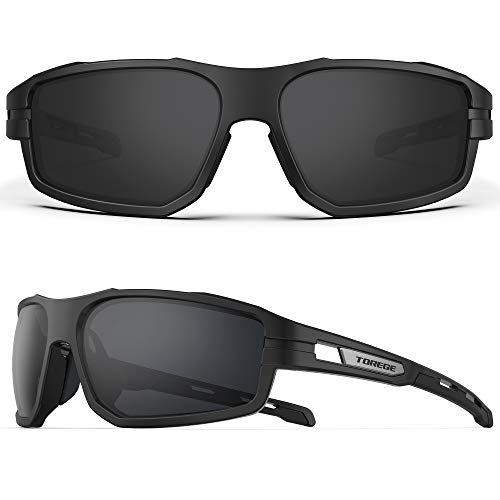 Polarized Sunglasses for Men, Sunglasses for Men, UV Protection Sunglasses for Women for Cycling Fishing Trekking TR31 VOLADOR (bright black frame & grey lens)