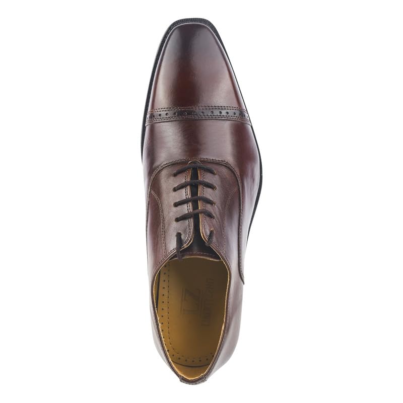 Image of LIBERTYZENO Mens Tread Design & Plain Genuine Leather Lace Up Oxford Dress Shoes for Easter Gift