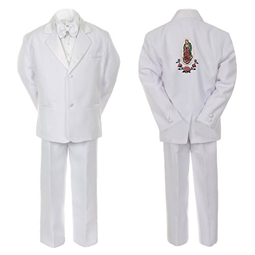 Image of New Born Baby Kid Boy Teen Christening White Suit Gold Virgin Mary on Back SM-20
