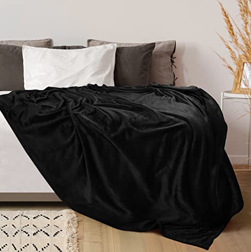 Utopia Bedding Fleece Blanket King Size Black 300Gsm Luxury Bed Blanket Anti-Static Fuzzy Soft Blanket Microfiber (90X102 Inches) #TOP1