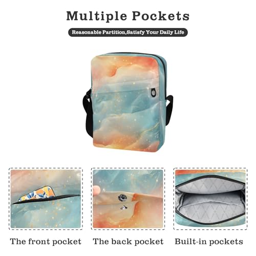 messenger bag cute men's shoulder bag Woman Handbag Shoulder Strap Adjustable Strap for Outdoor Daily Outdoor Daily- Peach Turquoise Red2