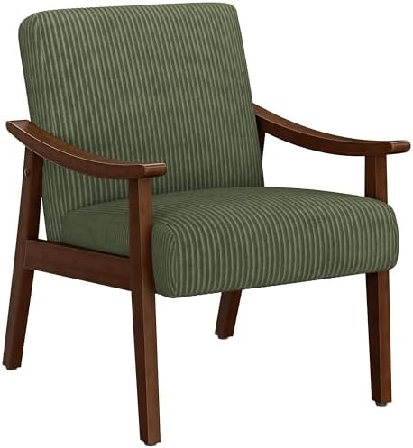 Yaheetech Corduroy Accent Chair, Mid-Century Modern Armchair with...