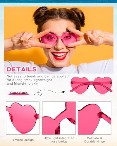 Colzzy 30 Pairs Sunglasses Heart Shaped Glasses Bulk for Women Colorful Bachelorette Party3