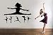 Gymnastik Wandtattoo Tanzen Mädchen Silhouette Vinyl Wandaufkleber Mädchen Raumdekor Ballett Tänzer Wandkunst Wandbild Wohnkultur 42X32Cm
