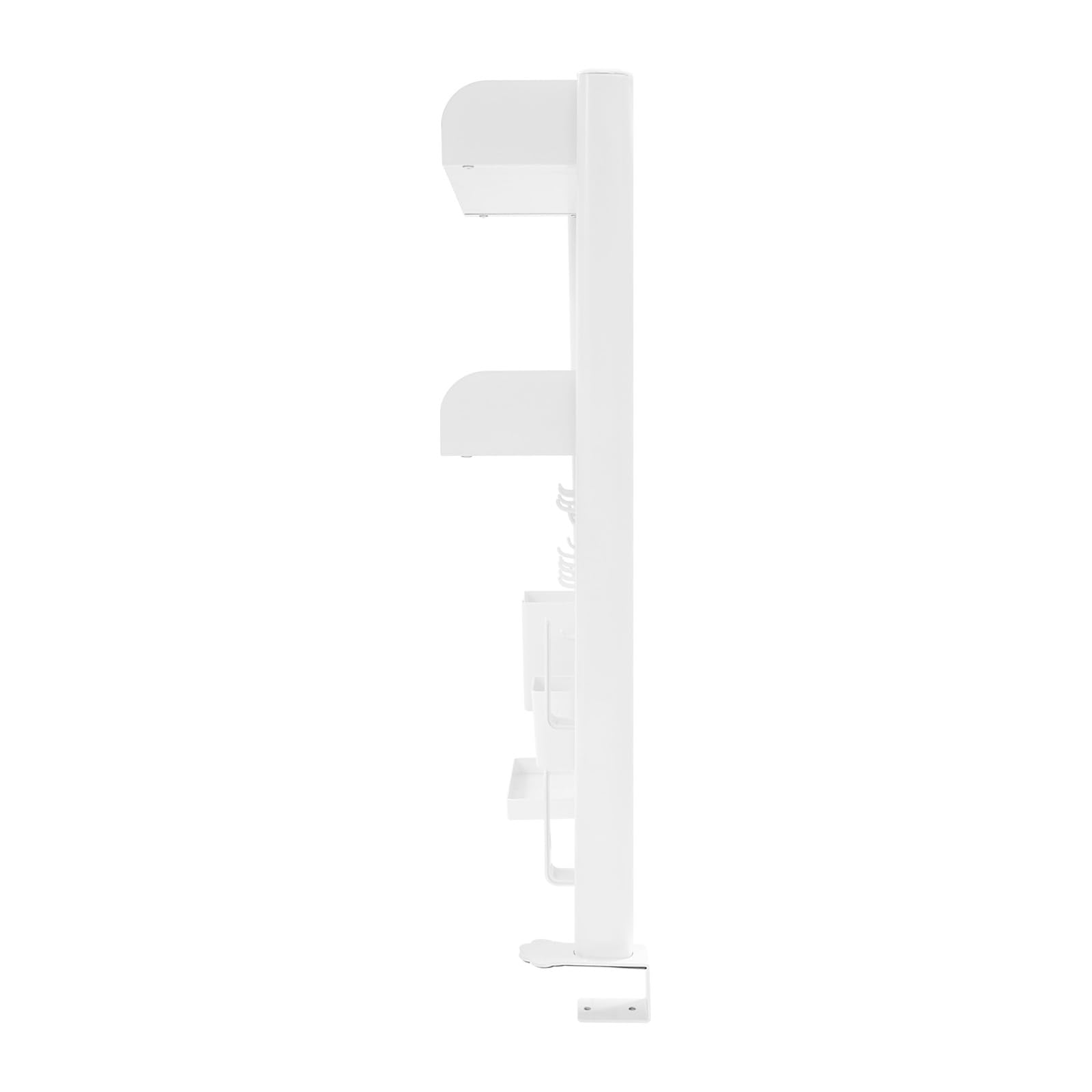 Scaffale da scrivania a 2 livelli, con clip, per ufficio, gaming e home office, scaffale da tavolo regolabile in altezza, in acciaio