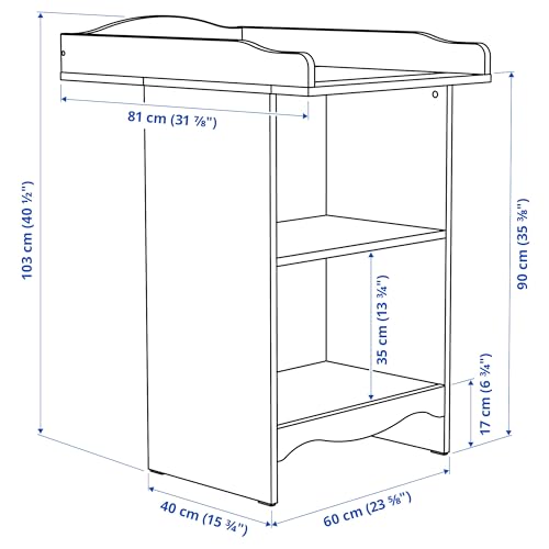 Table à langer SMÅGÖRA blanc transformable en bibliothèque pour la chambre de bébé - 7