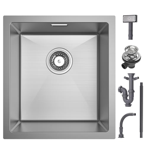 Cecipa Fregadero Cocina 1 Seno 40x44cm, Fregadero De Acero Inoxidable, Fregadero Pequeño Rectangular, Cocina Fregadero Bajo Encimera, Fregadero Sobre Encimera, Kitchen Sink Cecipa Fregadero Cocina 1 Seno 40x44cm, Fregadero De Acero Inoxidable, Fregadero Pequeño Rectangular, Cocina Fregadero Bajo Encimera, Fregadero Sobre Encimera, Kitchen Sink