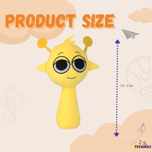 Image of Customized Text Yellow Sprunki Plush Toys