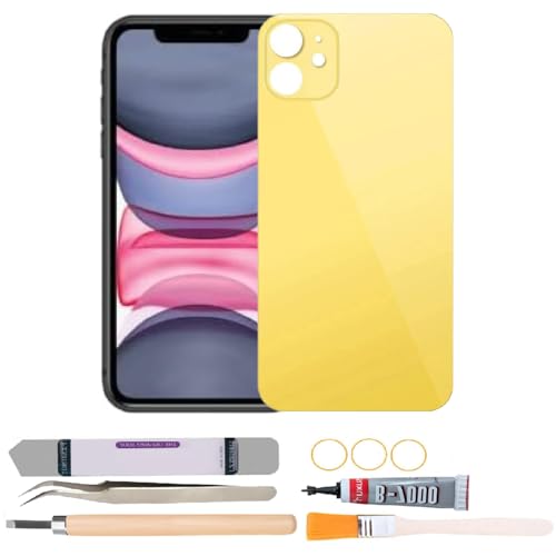 Réparer face arrière brisée iPhone 11 avec la coque de rechange en verre jaune