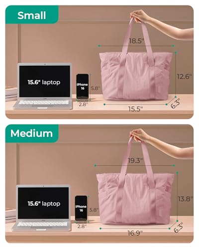 Image of BAGSMART Tote Bag for Women, Tote Bag with Zipper Work Tote with Compartments Nurse Shoulder Hanbag for Travel, Gym