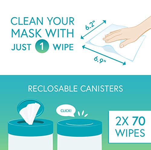 CPAP Mask Wipes(140) - Quick and Hygienic CPAP Cleaner and Sanitizer -CPAP Wipes to Clean Daily - Unscented and Lintless - 2 Pack 140 CPAP Cleaning Wipes - KEENHEALTH