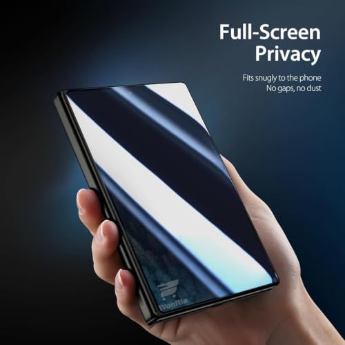 Image of WonRia 2+2 Pack - Privacy Tempered Guard Compatible with Samsung Galaxy Z Fold 8 Wide 5G with Camera Lens Ring Protector Screen Guard Protector | Anti-Spy - Installation Kit