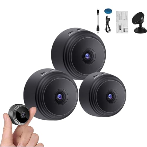 Hidden Camera HD Night Vision, 2026 New Hidden 1080p HD Night Vision Camera, Spy Camera Hidden Cameras with Audio/Video for Indoor/Outdoor (A9 Black,3pcs)