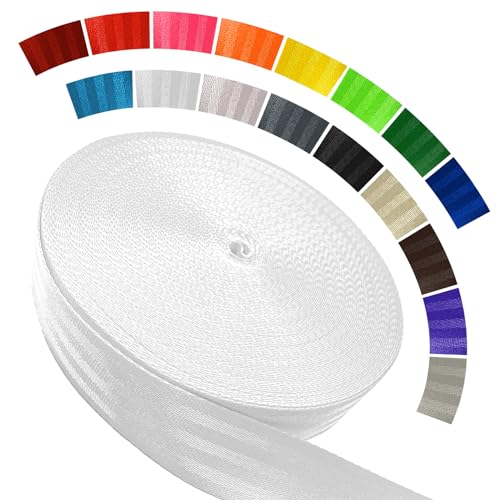 Image of Polyester Webbing Strap 16+Colors - 1 inch&1.5 inch&1.9 inch - 16.5 25 33 55 Yards Heavy Duty Webbing Roll, Flat Webbing Strap for Indoor&Outdoor Gear, Climbing, DIY Crafting, Repairing