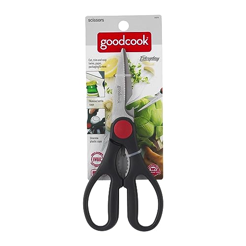 Good Cook Shears, Gourmet Stainless Steel,Black & Silver,Medium,24276