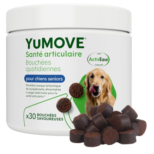 YuMOVE Arthrose Chien pour Chiens Seniors 8+ Ans 30 Bouchées - Formule Avancée avec 150mg de Complexe ActivEase par Bouchée + Huile de Poisson - Moule Verte & Oméga-3 Quotidienne Soutien Articulation