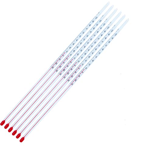 Thermomètre en verre liquide rouge à alcool avec tige en verre