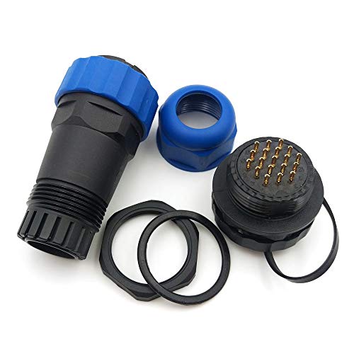 Szjelen Sd28 28Mm 19Pin Panel Waterproof Connector Ip68, Circular Cable Gland Cap Connector (19-Pin, Panel Mount-Plug(Male)&Socket(Female)) #TOP3