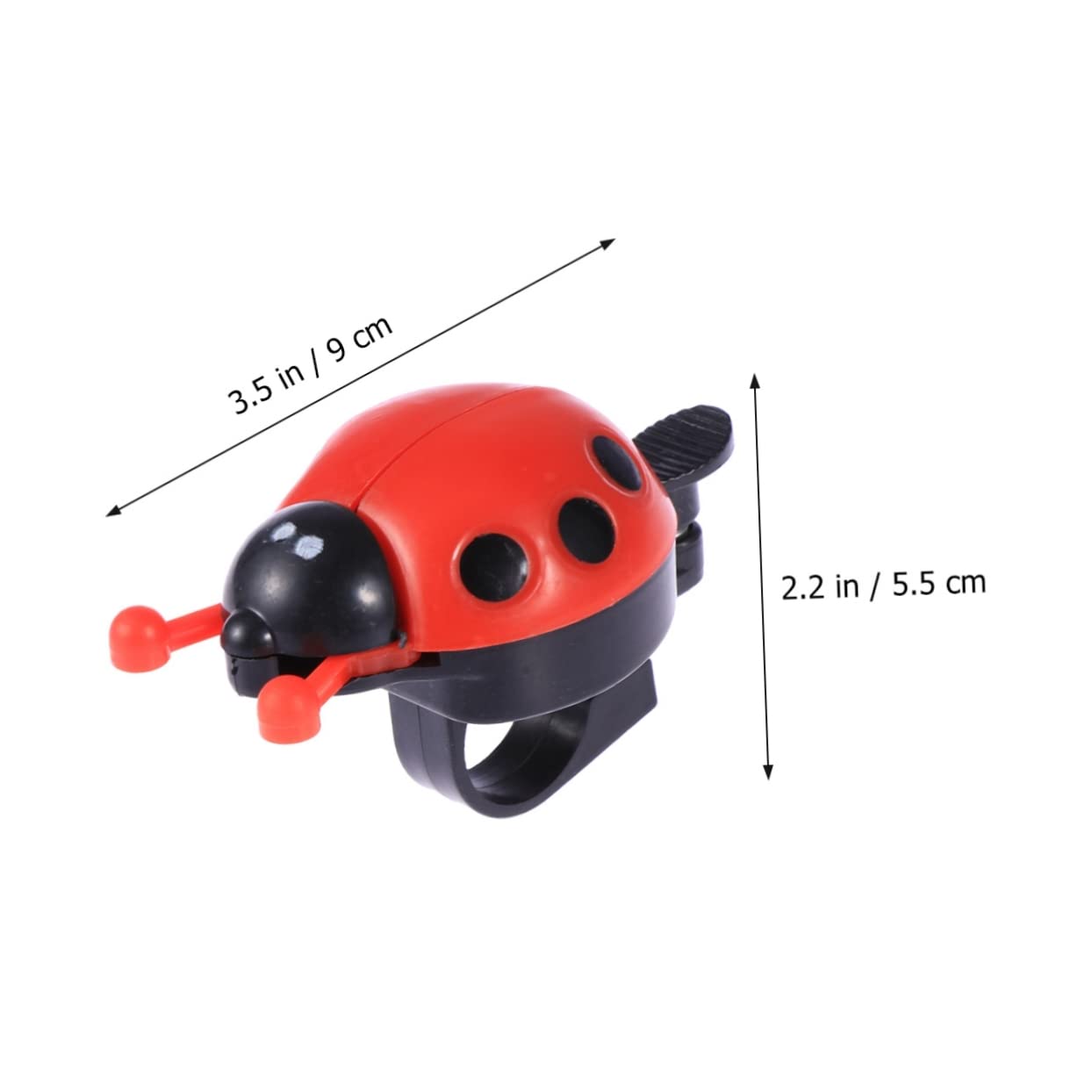 Happyyami Plastic Ladybug Bike Bell for Durable Brass Ring Bell Easy to Install for Bicycles Red