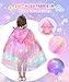 DOLNOW Princess Dress Up for Girls, Unicorn Light up Princess Cape Princess Dress Costume Crown Gift for Girl 3 4 5 6
