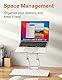 Laptop Ständer Höhenverstellbar mit 360° Drehbarer Basis, Ergonomisch Laptopständer, Laptop Erhoehung Fuer Schreibtisch, Standing Laptop Stand Computer Ständer mit MacBook Pro, Laptops 10–17 Silber