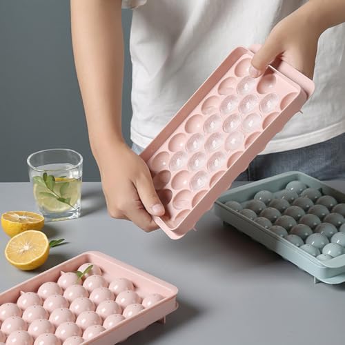 Molde para hacer bolas de hielo redondas azules Lurrose 3 piezas miniatura 7