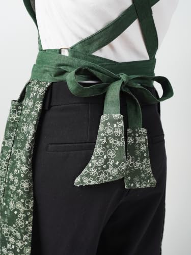 Image of 100% Cotton Unisex Apron - Adjustable Neck Straps, Vibrant Print, Reinforced Stitching, Multipurpose& Deep Pocket - for Cooking, Catering, Gardening, Painting-Printed Aprons