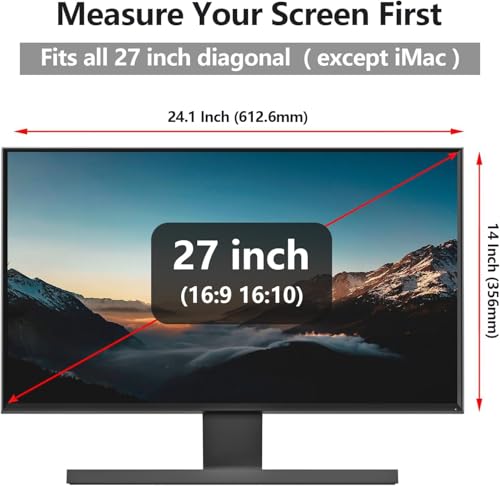 Image of 【2-Pac】27 Inch Computer Monitor Anti Blue Light Filter, Hanging Type | No Adhesive Installation | Reduces Eye Strain | Easy to Hang | Reusable Design | Scratch Resistant