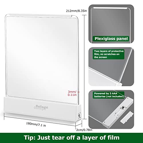 Book Reading Light Led Flat Reading Light With Protective Film, Organic Glass Flat Panel Reading Night Light Anti-Scratch Panel Flat Book Light Portable Eye Care Bookmark Light For Reading In Bed #TOP1