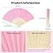 JOHOUSE 12 PCS Paper Folding Hand Fans, 8.3 Inch Pink Paper Fans Handheld Portable for Wedding, Party Favors, Bridal Baby Shower DIY Crafts Pink Party Decorations Valentine's day gifts for class
