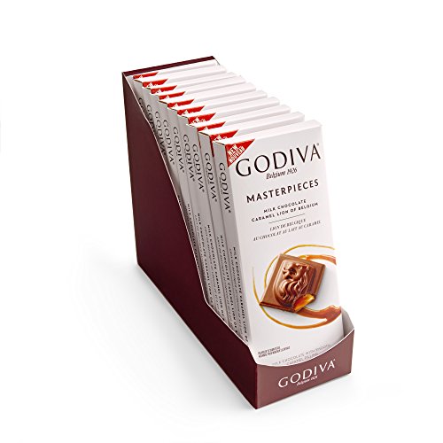 Godiva Chocolatier Masterpiece Milk Chocolate Caramel Lions Bar, Candy Bars, 10 Pack
