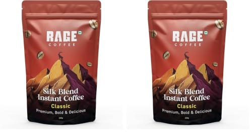 Image of Rage Coffee Premium Silk Blend Classic - 200 Gm | Enhance Fitness, Energy, and Focus | Hot and Cold Coffee (Pack of 2)