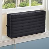 BlueStars Window Air Conditioner Cover Indoor - Inside AC Cover for Winter Protection - Triple Layers Insulation with Free Drawstring - 21' x 15' x 3.5', Black