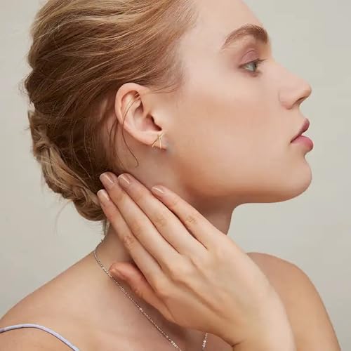 Gold Earrings for Women Trendy.X-Shaped Dangle Earrings Minimalist Elegance Lightweight Hypoallergenic for Everyday/Party Gift.4