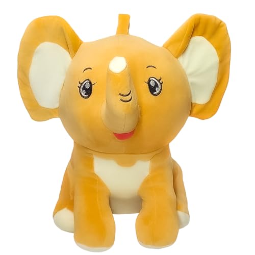 Image of Storescent Soft Toys for Kids - Stuffed Animal Plush Soft Toy for Boys & Girls | Plushie Toy Mustard Elephant