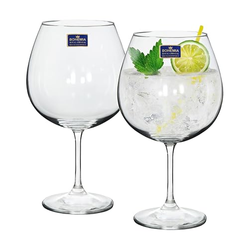 Bohemia Royal Crystal - Copa de cristal para Gin & Tonic de 820 ml. / 28.87 fl OZ. Set de 2 copas