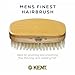 Kent MS23D Finest Men's Military Style Hair Brush - Satin and Beechwood Travel Size Base, Soft Pure White Natural Boar Bristle Ideal for Fine or Thinning Hair and Sensitive Scalps