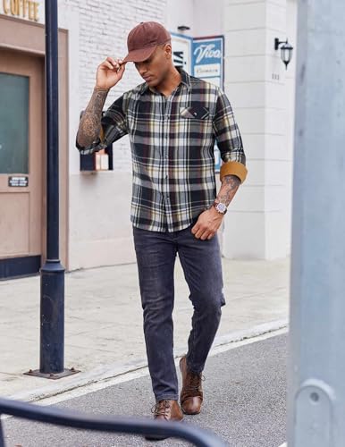 COOFANDY Mens Flannel Shirts Long Sleeve Button Down Shirt Casual Shirts Work Shirts for Men3