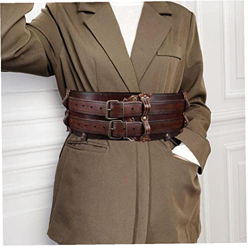 Medieval Viking Leather Waist Band Adventurer Harness Belt Celtic Double Strap Waistband Steampunk Sash Accessory for Men Women3