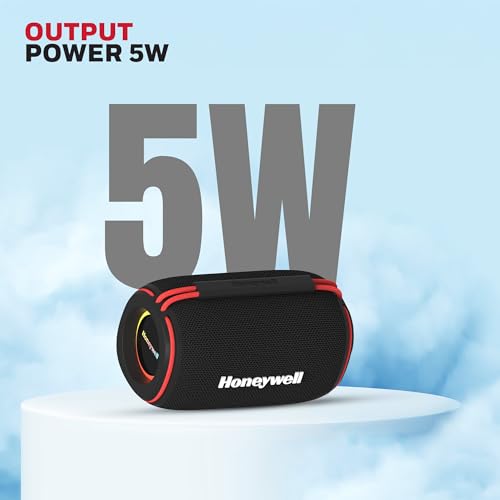 Image of Honeywell Suono V210 Bluetooth 6.0 Speaker, 5W, Deep Bass Dual Radiators, 10H Playback, IPX6, Dual Speaker Pairing, RGB Light, USB /AUX /SD, Type-C Charging, Built-in Mic, 2yr Manufacturer Warranty