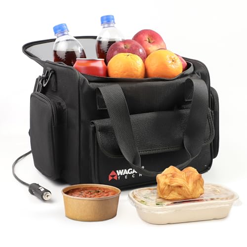 Image of Wagan EL6234 14L Electric Cooler Warmer Bag 14 Liter Capacity Portable Thermoelectric Car Cooler with 12V DC, Soft-Sided Travel Cooler Warmer for Car, Truck, RV and Camping Use