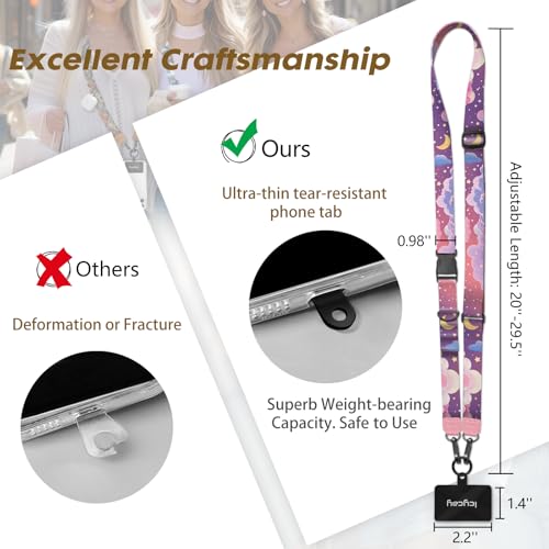 Image of Icycay Phone Lanyard Crossbody Strap Neck Adjustable Teacher Women Clouds | for Cell Phone Case Keys ID Badges, Anti Theft, Multifuctional, Cute Phone Holder, Travel Hiking Essential Accessories, Gifts