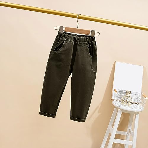 Toddler Boys Pull on Cargo Pants Twill Khaki Joggers Sweatpants Stretch Quick 𝐃ry School Hiking Pants with Pockets3